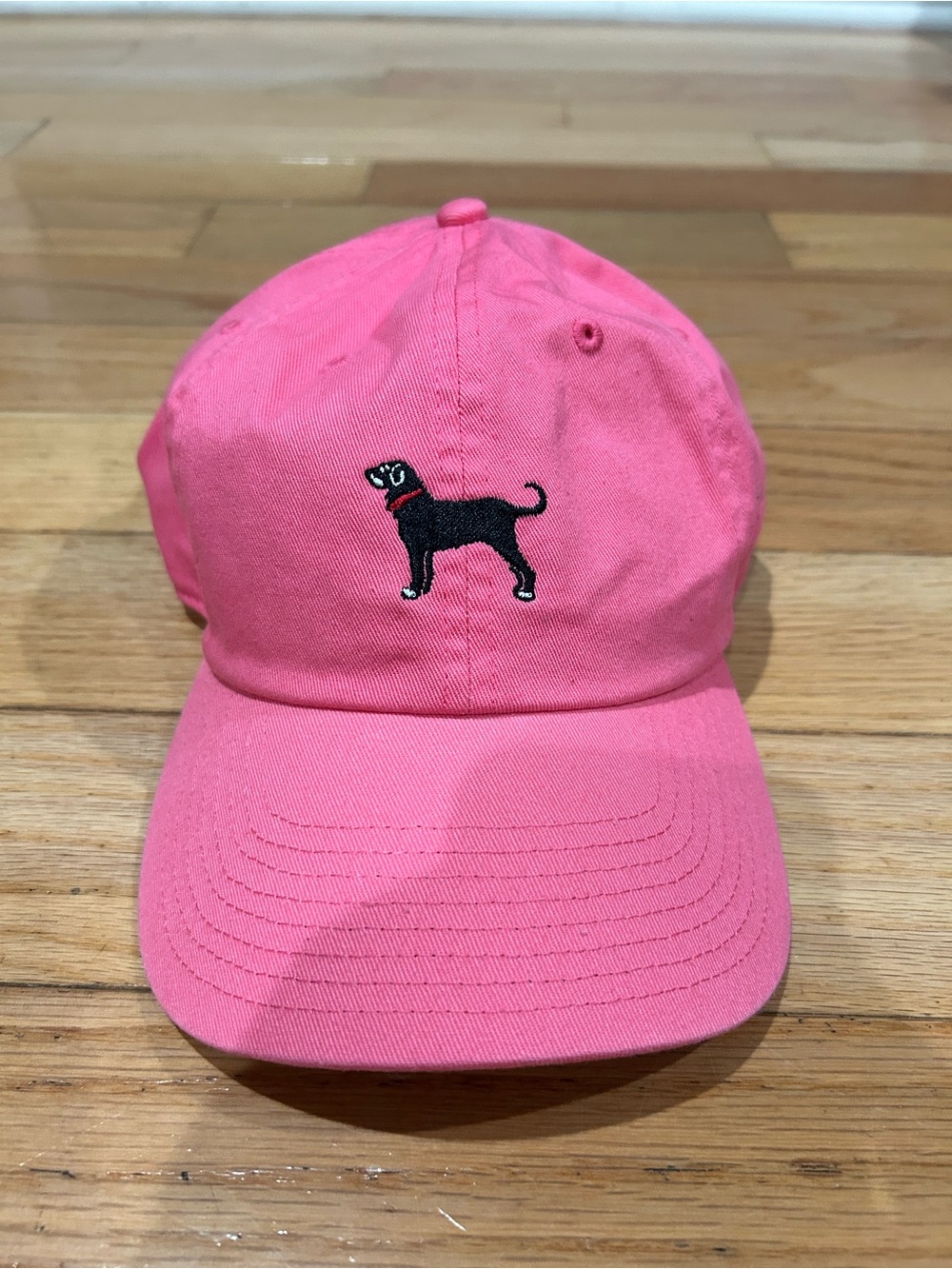 The Black Dog Pink Baseball Cap with Embroidered Black Dog